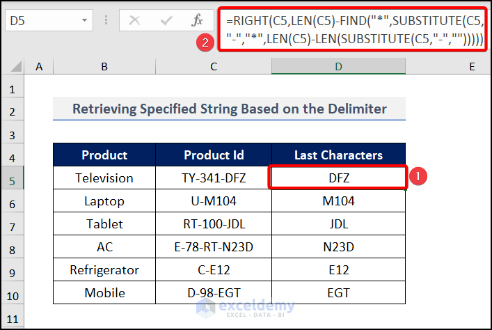 Retrieving Specified String Based on the Delimiter