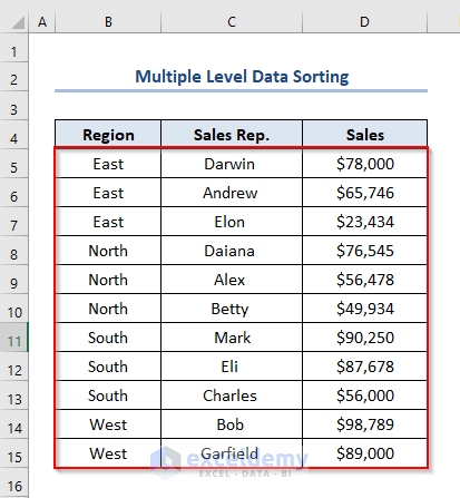 how to auto sort multiple columns in excel