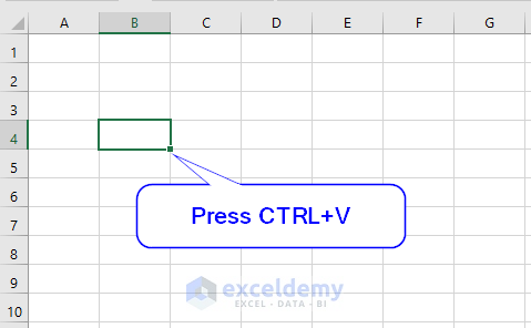 Press CTRL+V to Paste in Excel without changing the Format