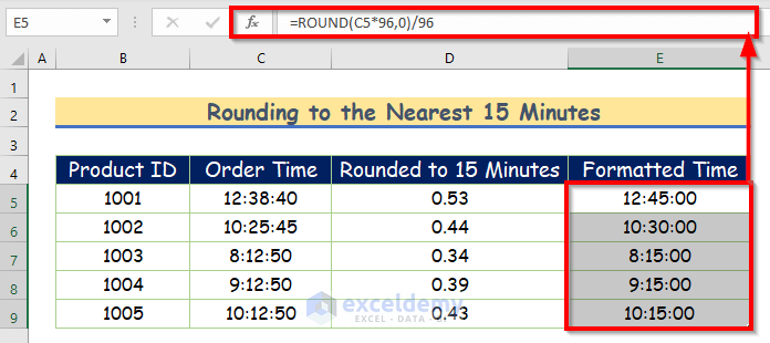 Rounding to the Nearest 15 Minutes