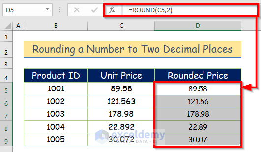 Rounding a Number to Two Decimal Places