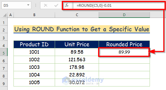 Using ROUND Function to Get a Specific Value