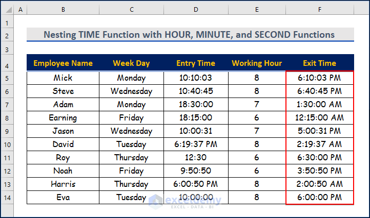 How to Use SECOND Function in Excel (3 Suitable Examples)