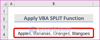 Apply VBA SPLIT Function For Splitting Words Separated with Multiple Delimiters