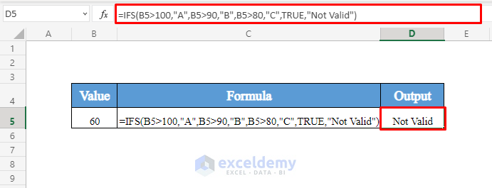 IFS Formula in Excel