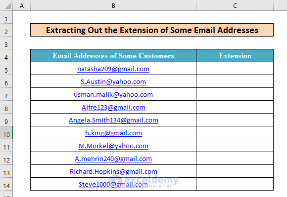 Extracting Out the Extension of Some Email Addresses by Using VBA InStr Function