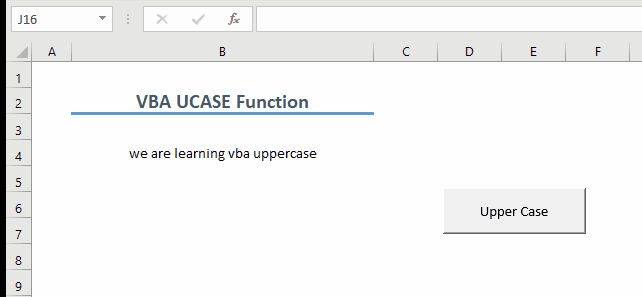 How to Use VBA UCASE Function in Excel (4 Examples)