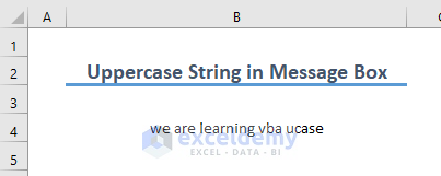 VBA UCase Function for Uppercase in Msg Box