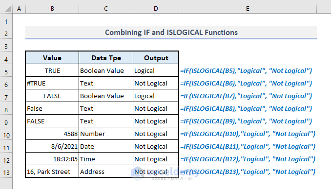 combining islogical and if functions in excel