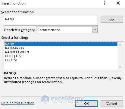 overview of Excel RAND function