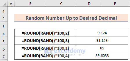 RAND Function to Generate Random Number Up to Desired Decimal