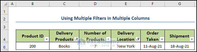 Applying Multiple Filters in Multiple Columns Independently in Excel