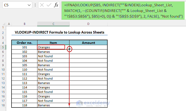 Combine VLOOKUP with INDIRECT Function to Lookup Across Spreadsheets