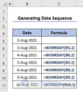 Generate a Sequence of Workdays
