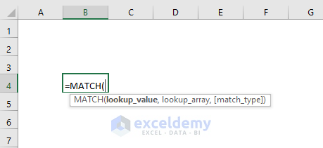 Match function outline in Excel