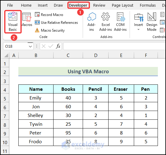 Using VBA Macro to swap rows in excel
