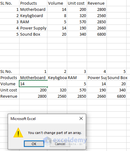 How to Convert columns to rows in excel