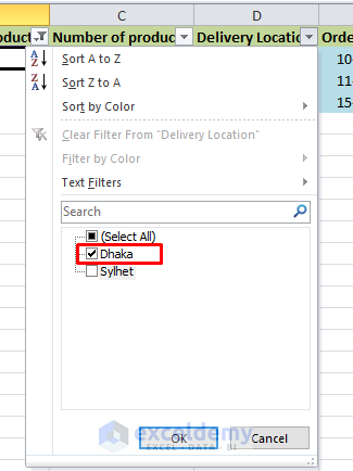 Select Product & Region in Two Columns