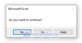 vb help button for msgbox function in excel vba