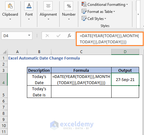 Date with complex formula - Excel Automatic Date Change Formula