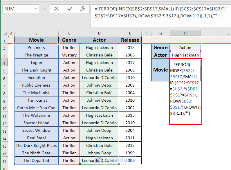 Applying INDEX-SMALL Combinition for Excel Extract Data from Table Based on Multiple Criteria