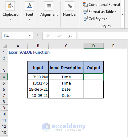 Date - Time to Number data - Excel VALUE Function
