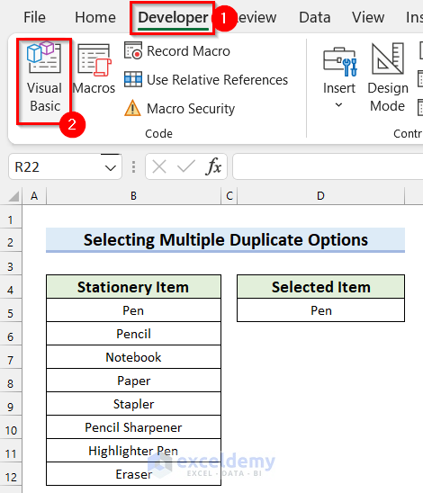 Write VBA Code for Multiple Selection from Drop Down List in VBA
