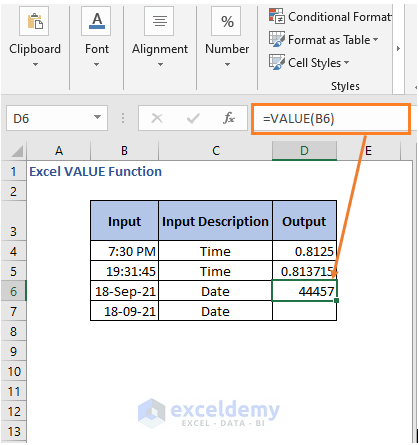 Date to Number result - Excel VALUE Function
