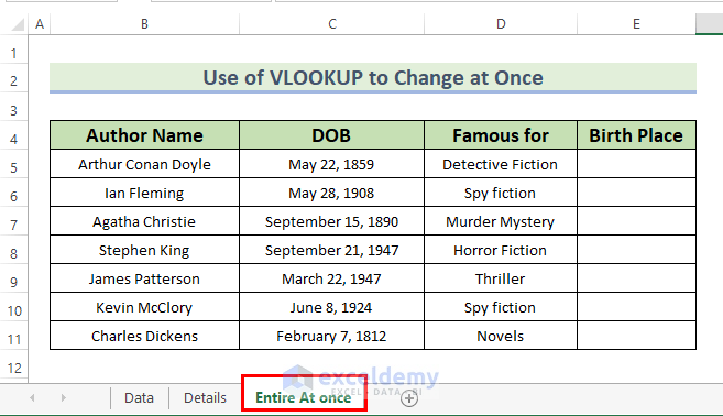 Use of Excel VBA VLOOKUP in Another Worksheet to Change at Once