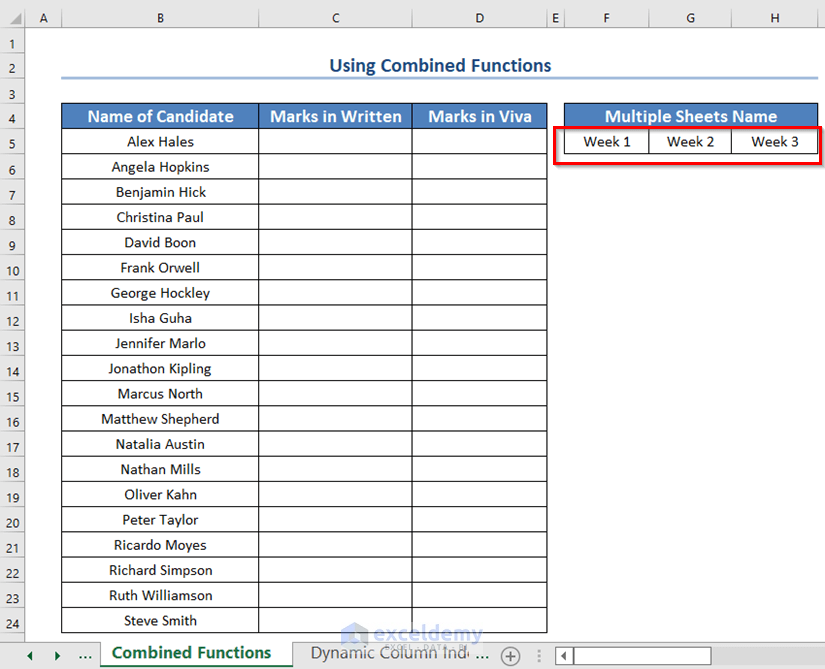 Using Combined Formula to Search on Multiple Sheets in Excel