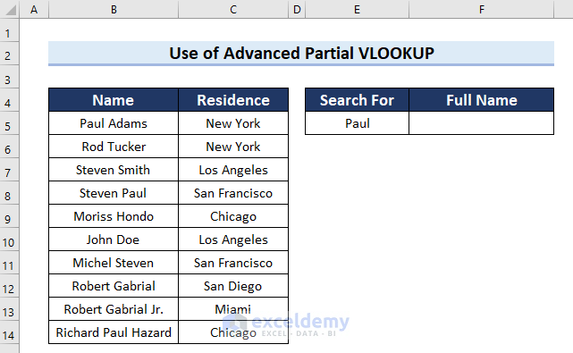 Advanced Use of Partial VLOOKUP in Excel
