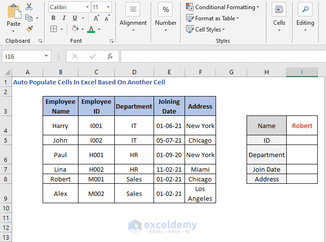 Criteria Robert - Auto Populate Cells In Excel Based On Another Cell