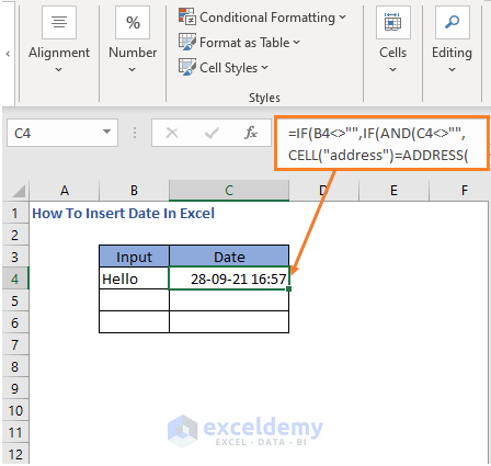 Formula result for insert dates and auto update in adjacent cells