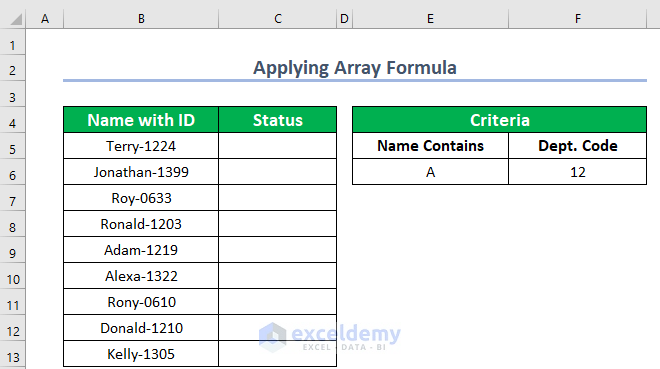 Applying Array Formula to Find Partial Match String with Two Columns