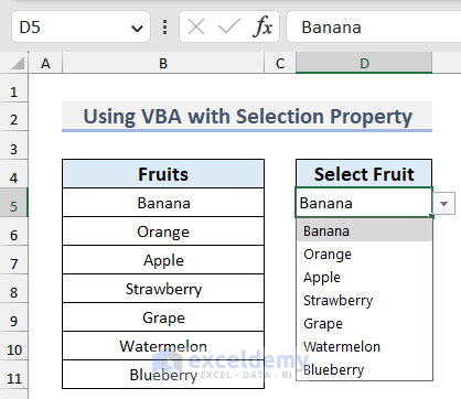 Creating Drop Down List with Excel VBA
