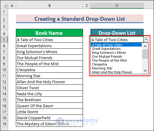 3-creating a standard drop-down list