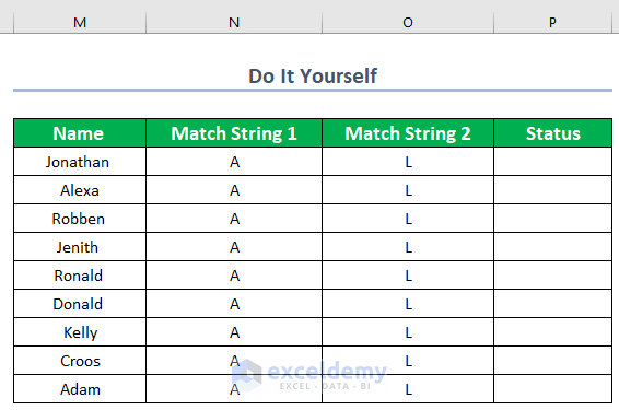 Practice Section to find partial match string in Excel