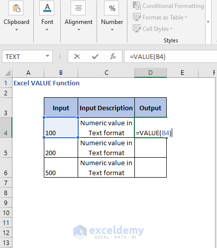 VALUE Formula to convert text - Excel VALUE Function