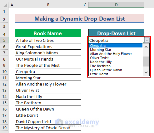 5-Creation of dynamic drop-down list