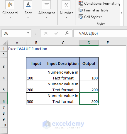 Change all data text to number - Excel VALUE Function