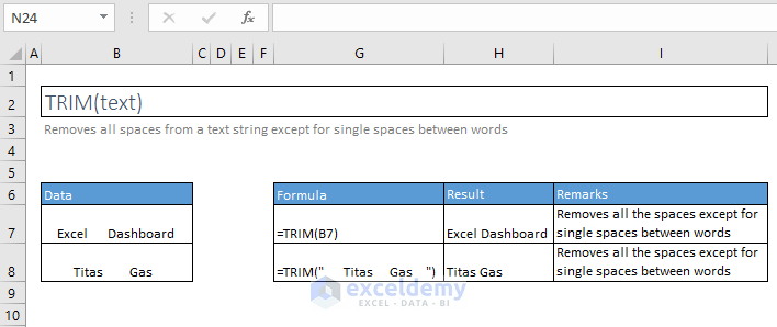 trim function excel syntax and examples