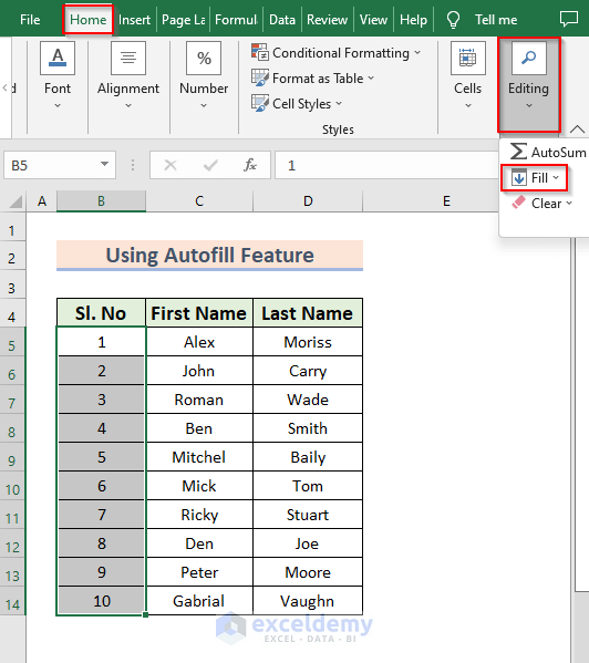 Using AutoFill to Autocomplete from List in Excel