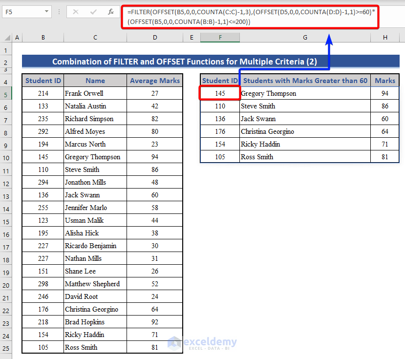 Dynamic List in Excel Based on Multiple Criteria with FILTER Function