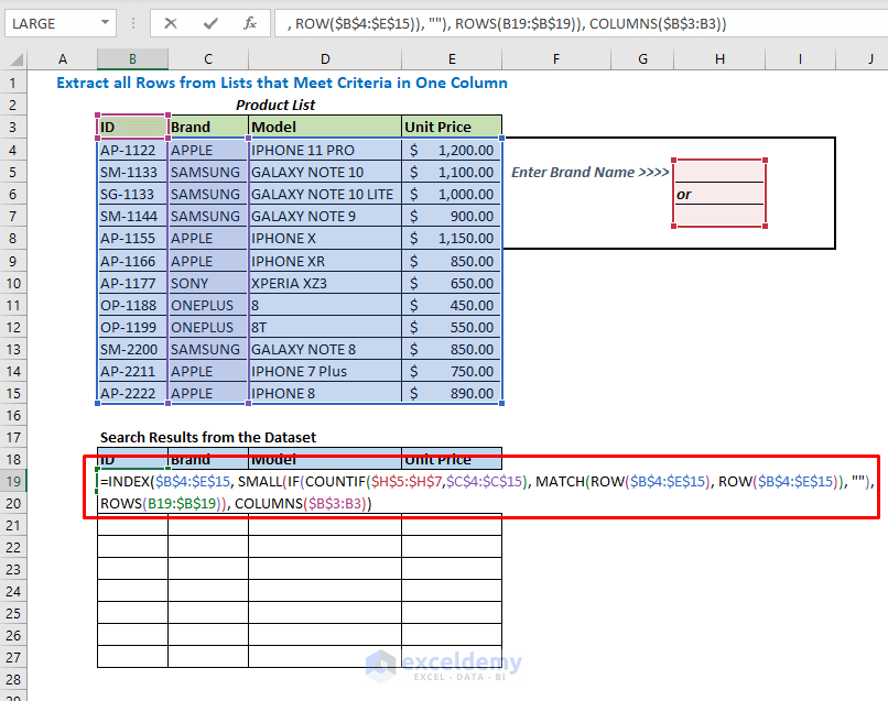 Excel Populate a List Based on Cell Value