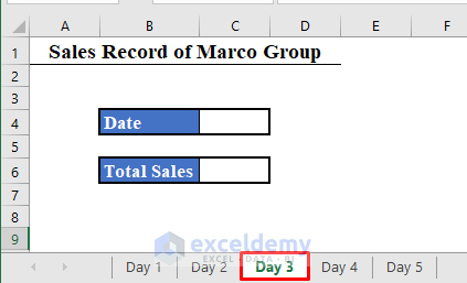 Third Worksheet to Enter Sequential Dates Across Multiple Worksheets