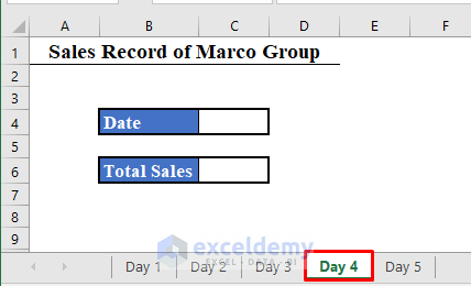 Fourth Worksheet to Enter Sequential Dates Across Multiple Worksheets