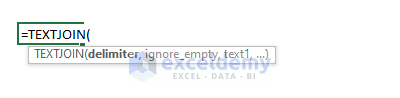 Syntax of the TEXTJOIN Function