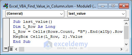VBA to find maximum value in column