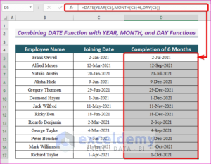 How to Add 6 Months to a Date in Excel (2 Easy Ways)