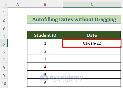Sample Dataset to Autofill Dates without Dragging